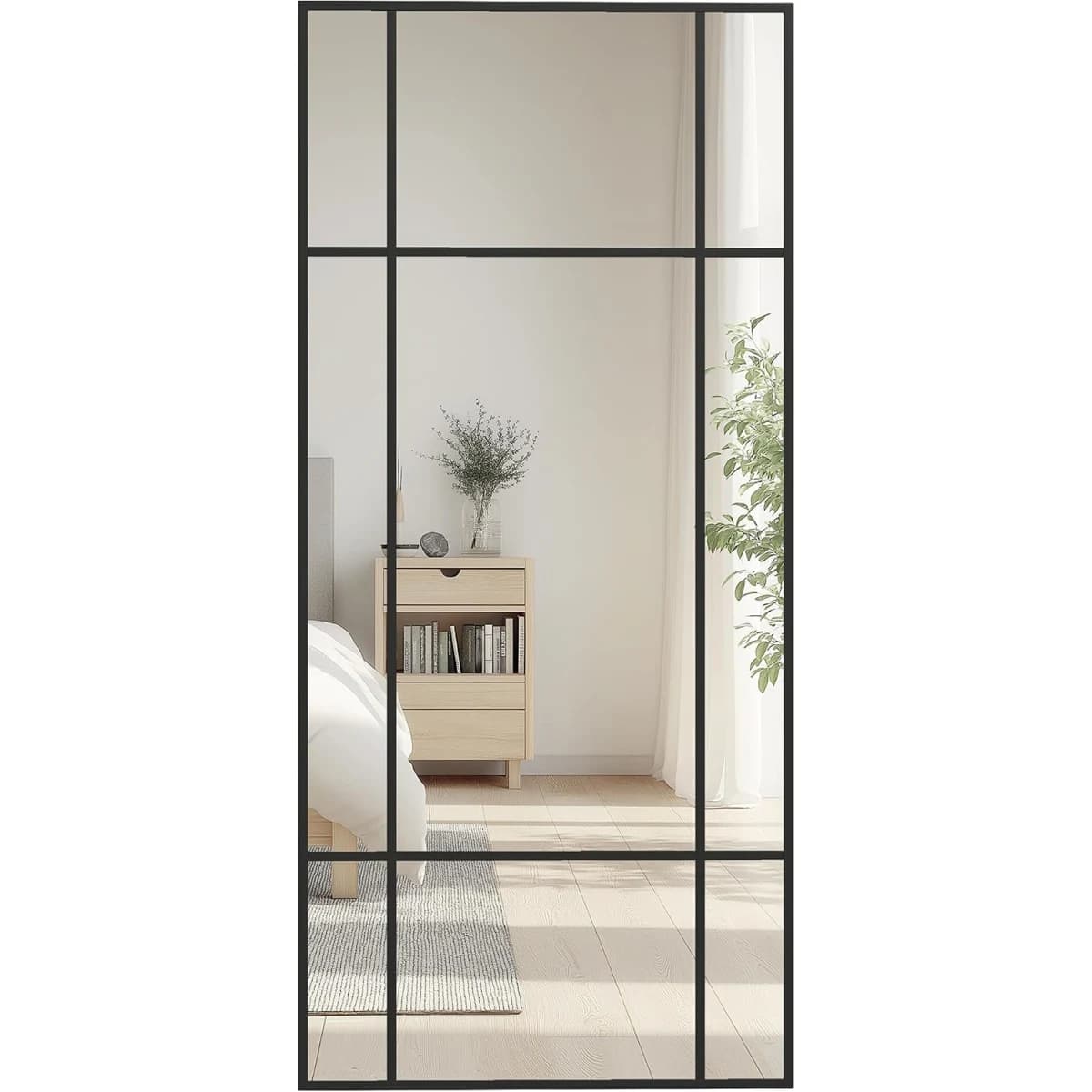 HOMCOM Miroir Verrière 110x50 cm Noir