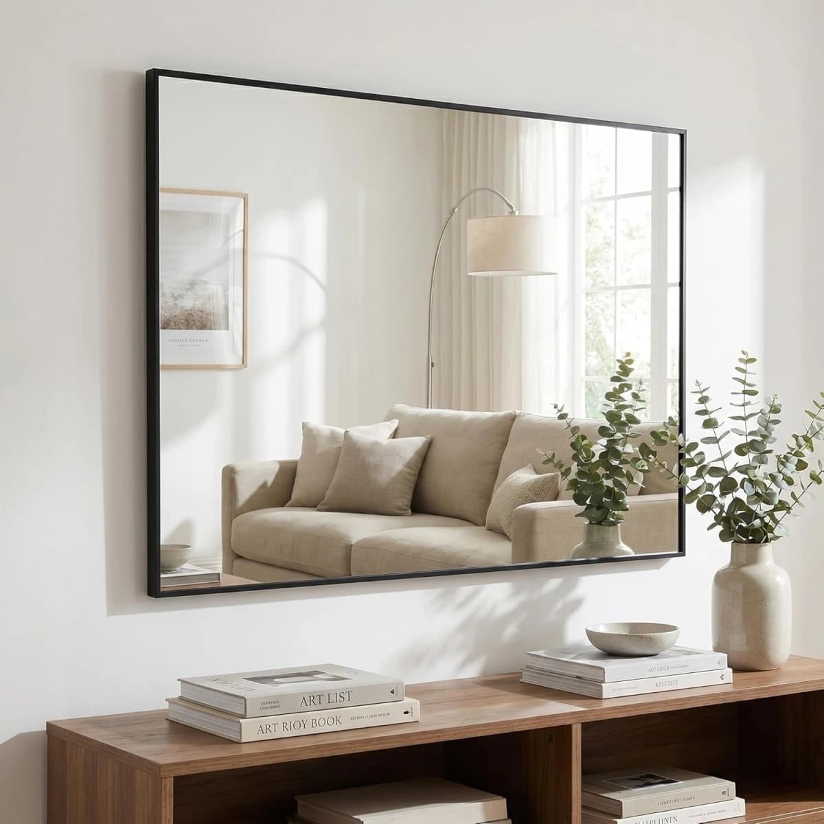 BEAUTYPEAK Miroir Rectangulaire 81x61 cm Noir