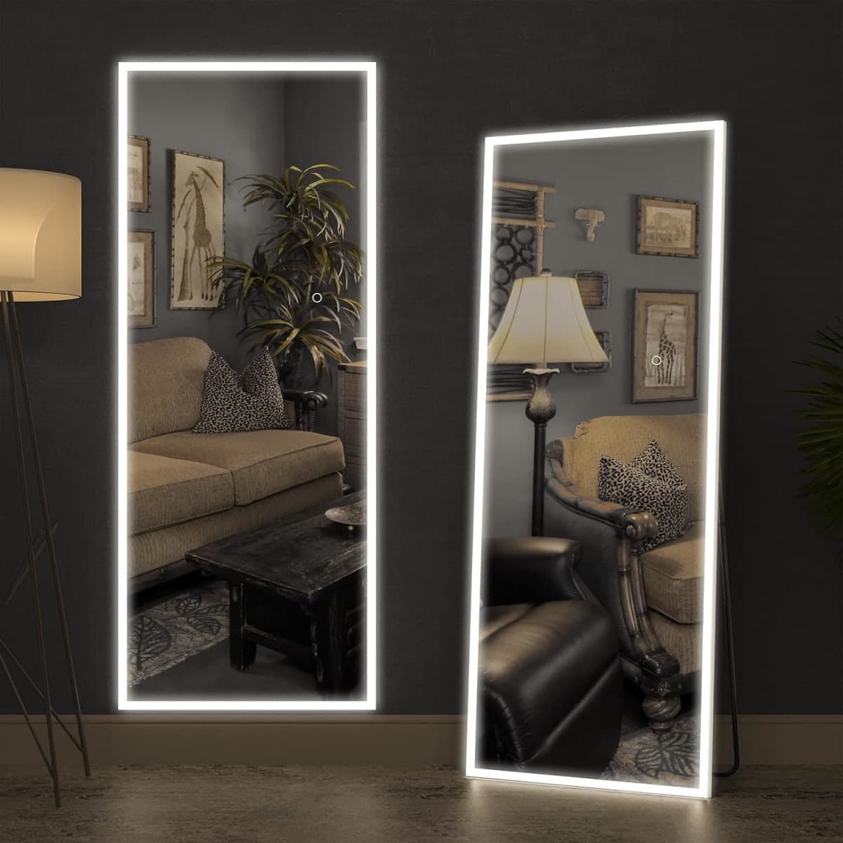 CASSILANDO Miroir sur Pied LED 160x50cm