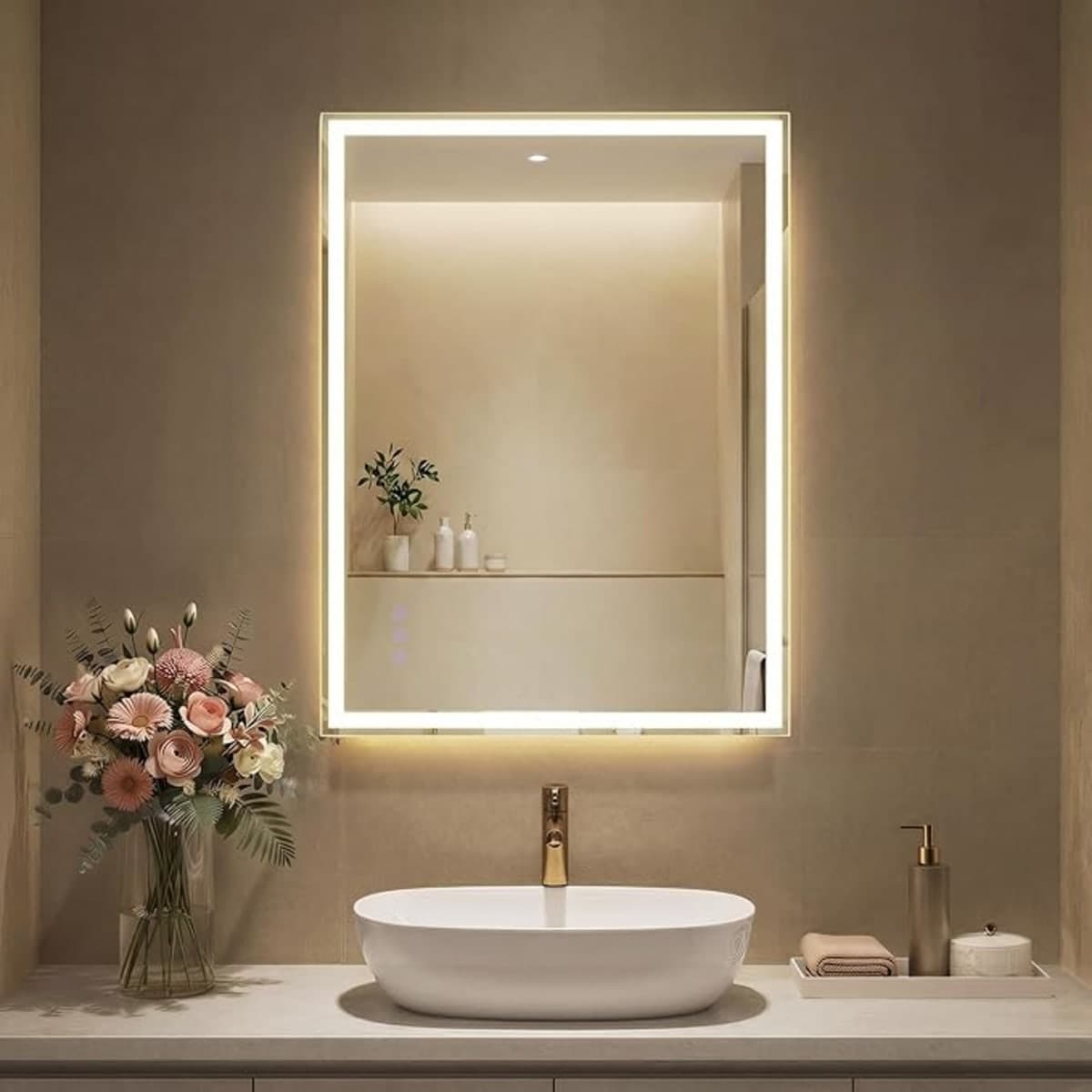 SONGMICS Miroir LED 70x50 cm
